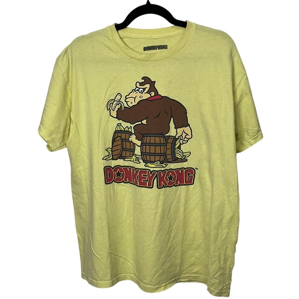 Donkey Kong Yellow Cotton Crew Neck T Shirt Size L
